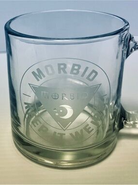 Morbid Podcast Etched Glass Coffee Mug - RARE!!